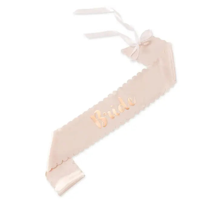 Bride Blush Pink & Rose Gold Satin Bachelorette Party Sash