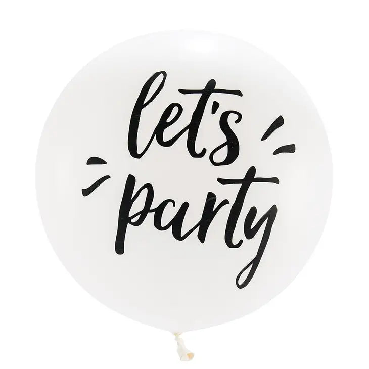 Extra Large 36" Let's Party White Round Balloon