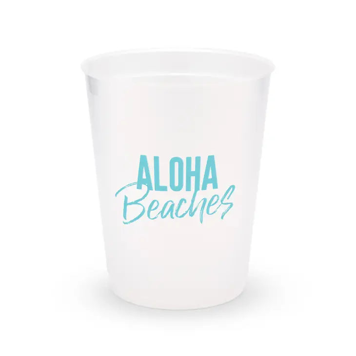 Aloha Beaches Plastic Party Cups- Set Of 8