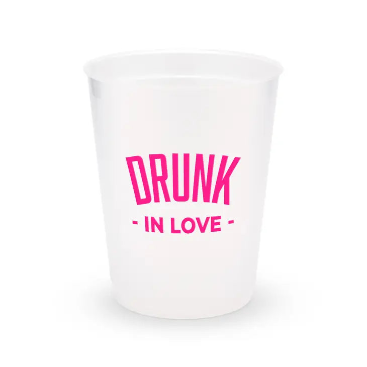Drunk In Love Plastic Party Cups- Set Of 8