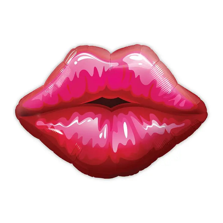 30" Ruby Red Lip-Shaped Helium Party Balloon – Mylar Foil Decor
