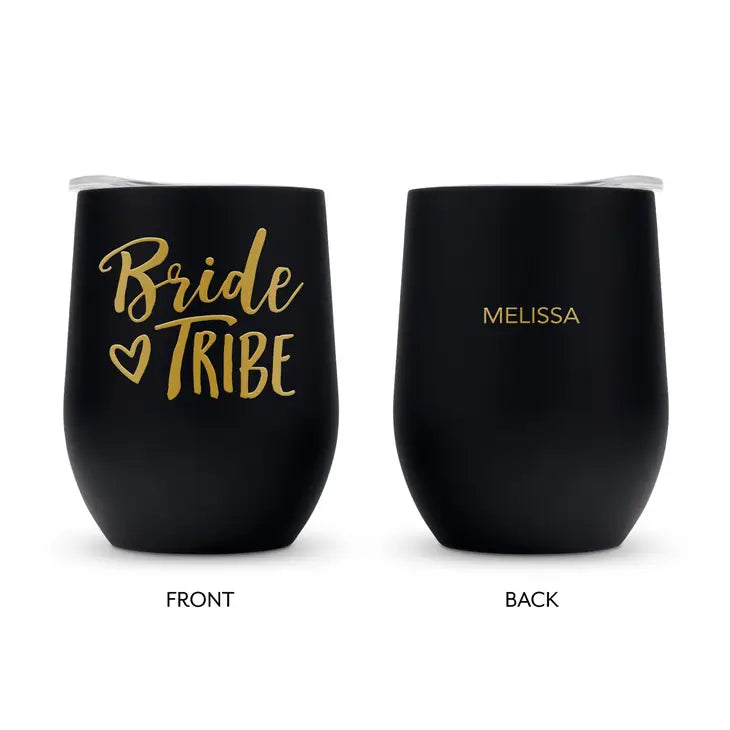 Personalized 12 oz. Bride Tribe Stemless Tumbler