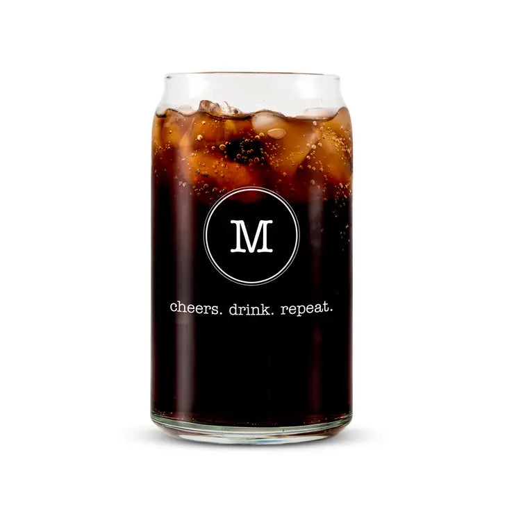 Personalized Monogram Print Cocktail Glass