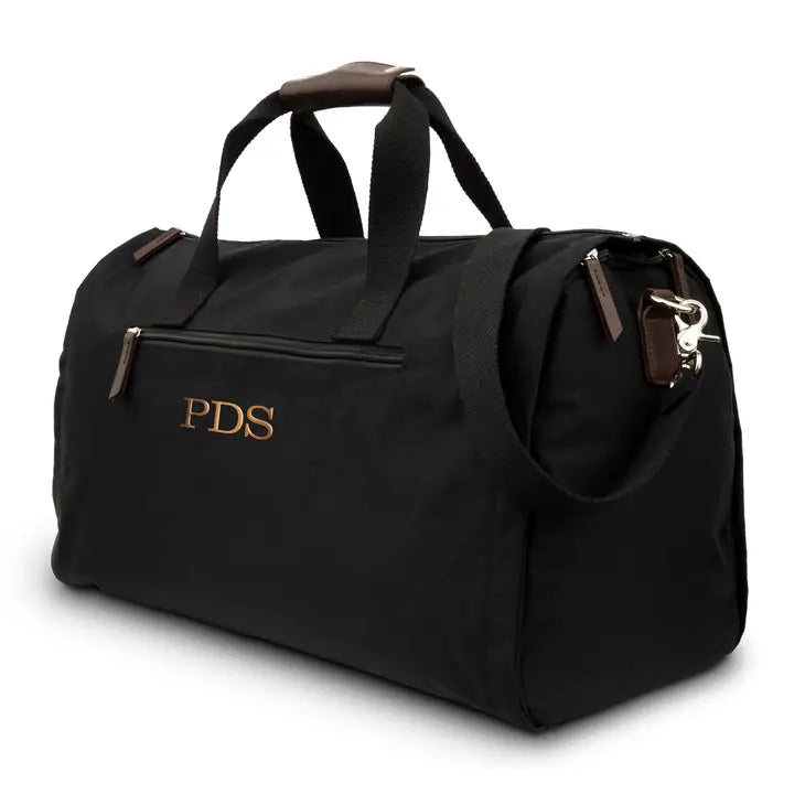 Custom Embroidered Men’s Convertible Garment Travel Duffel Bag - Black