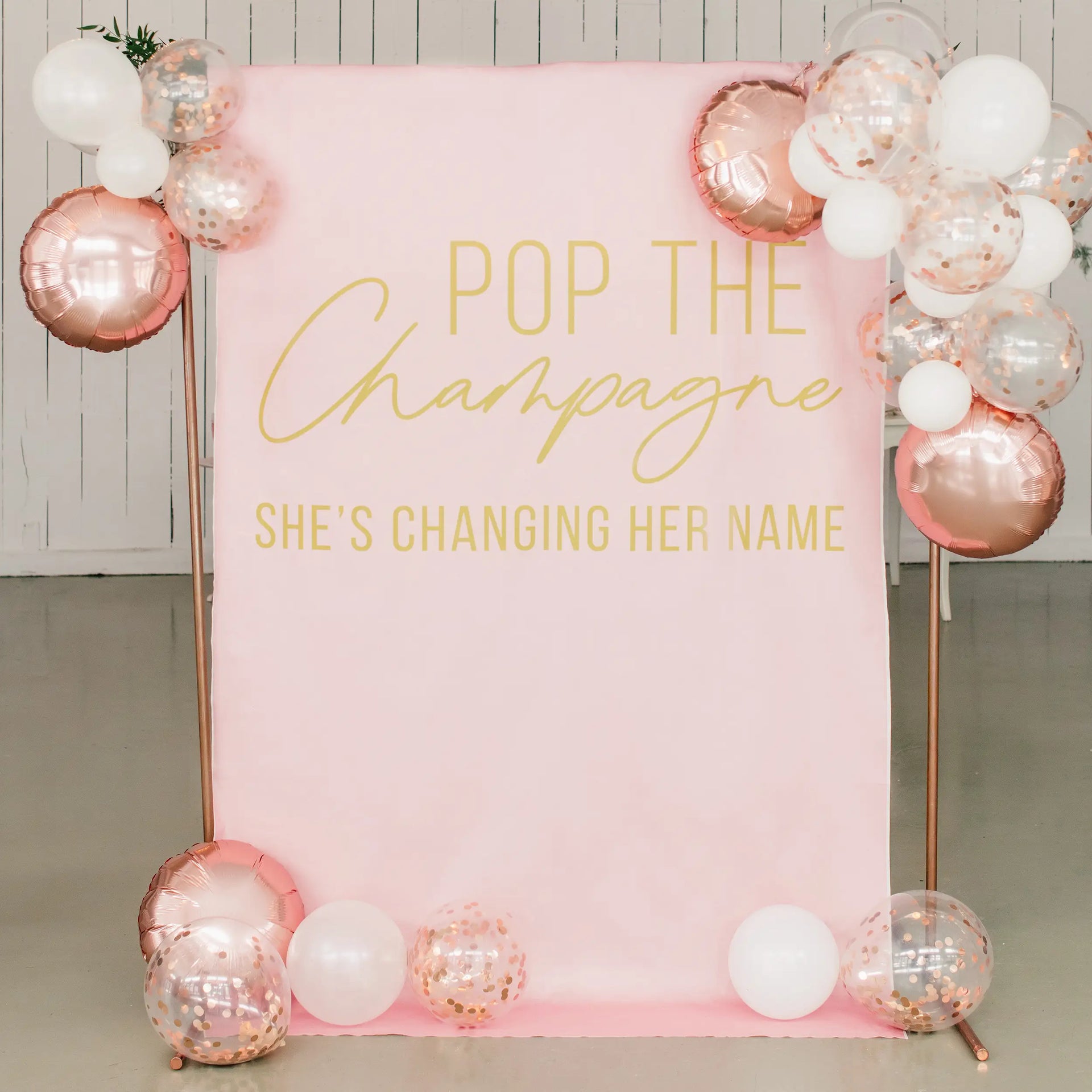 Pop The Champagne Printed Bachelorette Party and Wedding Backdrop