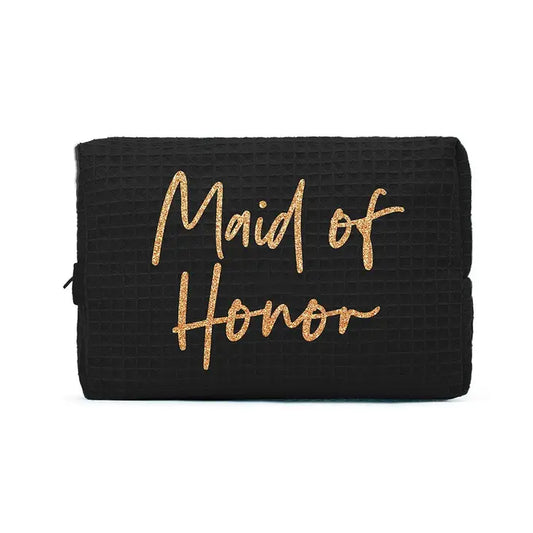 Women's Cotton Waffle Makeup Bag - Maid Of Honor