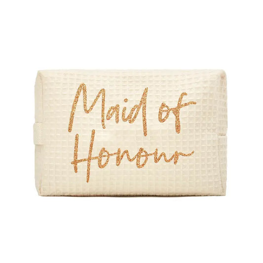 Women's Cotton Waffle Makeup Bag - Maid Of Honour